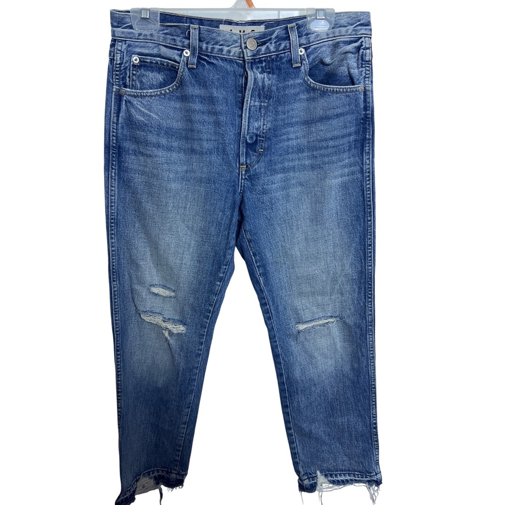 AMO Babe Jean Loved Destroy Distressed Straight Leg Blue Denim 30 USA
Edgy Grung